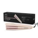WINSTON Straightener Crimper 2 in 1 Hair Styler Adjustable Temperature Setting Tourmaline Plate PTC Fast Heating Element Suitable for All Hair Types (50W Pink)