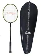 Li-Ning Black, Green Graphite G-Tek Gx Strung Badminton Racquet With Racket Cover