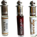 AL SARA FRAGRANCE White-Oud Kasturi-Musk White-Musk Combo pack | 3x8ml roll on perfume Floral Attar (Oud (agarwood), Musk, Musk, Floral, Natural)