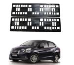 Feelitson Black Car Plastic Number Plate Frame Holder Front & Back For Amaze