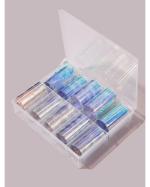 KIROH 10 Rolls Glass Foil Nail Stickers Strips Cellophane Manicure Design Starry Sky Nail Art Wraps Decals Box