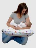 Elementary 100% Cotton Portable Nursing & Feeding Pillow Alphabets Print - Multicolour