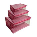 Vyora Set Of 3 Transparent Makeup Pouch Travel & Cosmetic Pouch Travel Toiletry Kit Cosmetic Bag Storage Bag Combo Pack - Pink