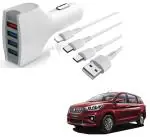 Kozdiko 4 Port USB Car Charger with 3 in 1 Cable for Maruti Suzuki Ertiga New 2019