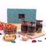 Diwali Gift Box Roasted N Salted Almond, Barbeque Cashew, Kala Khata Raisin 300gm
