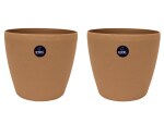 KWEL Flower Pot with Inner Tray Plastic Deco Planter Attractive Pot 7 Inch - Beach (Pack of 2)