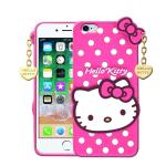 RUPELIK (Hello Kitty iPhone 6 Pink) Hello Kitty Rupper Back Case Cover |3D Cute| Soft Silicone Back Cover with Pendant Compatible for iPhone 6 / iPhone 6s (Pink)