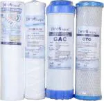 Pireti-Aqua Polypropylene, Carbon Ro Inline Spun And Wound Filter Gac And Cto (Pack Of 4)