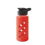 Treo Glass Bottle With Protector, 535 ml, 1 Piece, Red