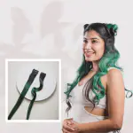 Hair Originals 100% Natural Human Hair Clip In Color Streaks (20 Inches, Single Clip, Emerald Green)