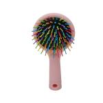 MUMUSO Rainbow bristle Hair Brush with Round Mirror- Pink(pack of 2)