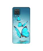 Casotec Flying Butterflies Design 3D Printed Hard Back Case Cover for Samsung Galaxy A12