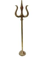 RHYTHM ENTERPRISE Extra Large - Brass TRISHUL Trishula Trident of Hindu Lord Shiva - Shiv Weapon - Indian God Religious Trishakti (583)