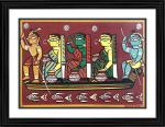 DECOR ADVENTURES Krishna Sailing with Gopika by Jamini Roy Wall Painting 14 x 18 inch