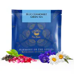 TEA SENSE Blue Chamomile Green Tea | 15 Pc | Pyramid Tea Bags in Sealed Pouches | Fresh Healthy Green Tea, Blue Pea and Chamomile Flower | Can be Rebrewed