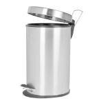 SHIVOM STEELS stainless steel Matt finish Pedal Dustbin with plastic bucket/Garbage bin - Medium 7L (8