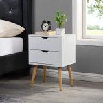 A I CRAFT Modern with Drawer Bedside Table for Bedroom, Nightstand for Living Room, Home, Office Furniture, Kids Room Table End Table - White 2D
