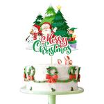 Zyozique Merry Christmas Cake Topper Color Christmas Party Cake Decoration Pack of 1