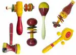 Channapatna Toys WudCraft Wooden Baby Rattles Set of 6 nos Pack