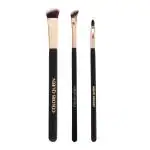 Colors Queen Synthetic Bristles Face Makeup Brush Set, Eyeshadow Angular Blending Brush, Angular Contour Brush, Lip Brush, Brushes for Easy Application, 3 Piece Brush Set