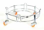 EPIC Premium Stainless Steel LPG Gas Cylinder Trolley | Cylinder Stand | Cylinder Trolley with Strong Wheels Heavy Duty Standard Size Highly Durable and Glossy Chrome | Pack of 4