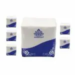 Shrayati Tissue Papers - 1 Ply, 28 x 30 cm, Pack of 6, Super Soft and Highly Absorbent Tissue Paper Napkins, 100 pcs per pack, 100% Biodegradable, Skin-Friendly Tissue Box