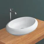 LAVITA Ceramic White Table Top Wash Basin | 24.01 x 18.50 x 5.70| | 24.01 x 18.50 x 5.70 Inch | WT-Aqura | Table Top Basin (White)
