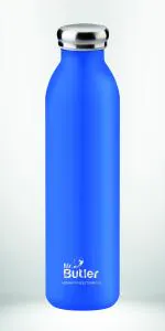 Mr. Butler Thermosteel Bottle 600 ml, Ocean, Vacuum Insulated, Cold/Hot, Blue