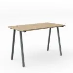 HNI India NUCLEO Ergonomic Design Table Executive, Home Study & Office Work Desk Modular Workstation Furniture | 25 mm Wooden top, Powder Coated Metal Tubular Legs, A Shaped (Grey-MFN, 900 MM)