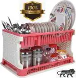 NEWON Kitchen Organizer Rack Utensil Kitchen Rack Dish Drainer Kitchen Rack Storage Basket