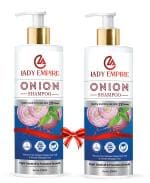 Lady Empire 2Pc With 2X Power Onion With Aloe Vera Shampoo For Hair Health Nourishment, Men & Women (250 ml)