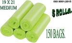S Satisfyshop GREEN garbage bag 19x21 pack of 5 ( 150 BAGS.) oxo biodegradable Medium 13 L Garbage Bag (150Bag )