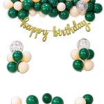 Festiko Happy Birthday Green Combo (51 Pcs), Birthday Celebration, Happy Birthday Party Decoration Supplies (Balloons Banner)