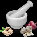 Rathore handicrafts White Marble Mortar and Pestle Set 12.7 cm
