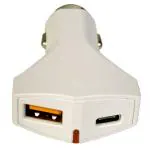 Phonokart USB, Lightning 36 W Qualcomm Bold Car Charger Cable for Cellular Phone (White)