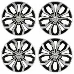 Prigan Polypropylene Black, Silver 16 Inch Wheel Cover For All 16 Inch Cars Wheel Cap Universal Model (Set Of 4)