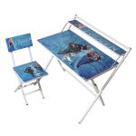 Wishing Clouds Frozen Pattern Foldable Kids Study Table & Chair, Ideal for Homework