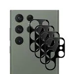 Kite Digital [Pack of 4] Samsung S23 Ultra [Black] Back Camera Lens Protector Tempered Glass - Full Camera Coverage with Easy Installation Kit