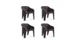 Nilkamal Easy go chair Set Of 4 Plastic Outdoor Chair  (Dark Brown, Pre-assembled)