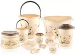Uma 11 pcs Bathroom Accessories Set Plastic Bath Set Bathroom Bucket 20 L Plastic Bucket  (Beige)