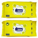 WIPPEE 72N Usable Premium Baby Wipes with Almond Oil (72 Wipes per Pack)(PACK OF 2)
