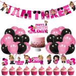 Zyozique Girl Baby Boss 3rd Party Supplies, Boss Baby Birthday for Girls with Happy Birthday Banner Cake Topper Cupcake Toppers Balloons(Pack of 37)