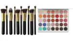 Bingeable Plain Black 0 Makeup Brushes With Morphe Jaclyn Palette Eyeshadow (Set Of 2)