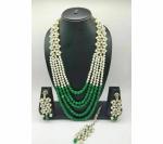 Gyaan Jewels Handmade Gold Plated Alloy Earring and Necklace Set Gold Free Size