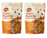 Zerobeli Real Honey and Almond Corn Flakes, 520 g (Pack of 260g x 2)|Made with Brown sugar|Zerobeli Real Honey and Almond Corn Flakes, 520 g (Pack of 260g x 2)|Made with Brown sugar|No Artificial Color|