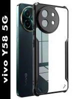 HUPSHY Back Cover for Vivo Y58 5G (Black, Shock Proof, Pack of: 1)