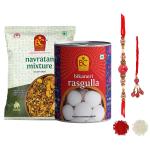 Bhikharam Chandmal - Rakhi Gift Combo | Bhaiya Bhabhi Rakhi |Rasgulla 500 Gm | Navratan Mixture | Raksha Bandhan Gift