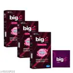 Bigfun Flavoured Condoms Combo Pack of 3 (10Pcs Each Pack) | Dotted, Ribbed & Contoured Long Lasting For Men | Bubblegum Flavour (Total 30pcs)