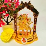 DARIDRA BHANJAN -Durga Maa Hindu Goddess Statue | Maa Durga Statue with Lion Figurine for Home Temple Pooja Decorative Showpiece - 16 cm
