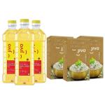 Jivo Cold Pressed Sunflower Oil 1L (Pack of 3) + Jivo Organic Basmati Rice 1 KG (pack of 3)